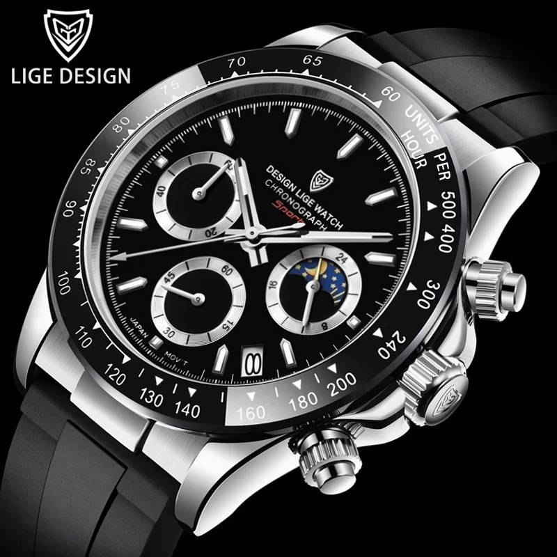 2022 LIGE Mens Watches Top Brand Luxury Waterproof Quartz Wrist Watch for Men Date Silicone Sport Relogio Masculino montre homme