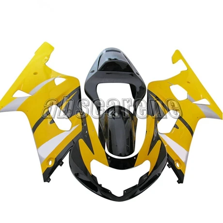Полный комплект обтекателей для Suzuki GSXR600 00 02 G-SXR750 K1 2000 2001 2002 2003 ABS пластик впрыска мотоцикла Cowlings желтый черный
