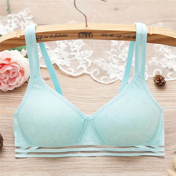 Liva Girl Women Bra Underwire Bras Comfortable Thin Underwear Push up Adjustable Lingerie For Teenagers Children Girls Bralette - Цвет: L