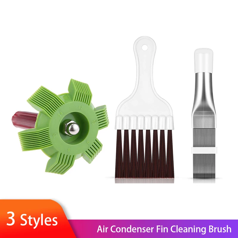 Boao 3 Pieces Air Conditioner Condenser Fin Cleaning Brush, Stainless Steel Air Conditioner Fin Cleaner, Refrigerator Coil Cleanin