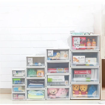 

RSCHEHF 1 PCS Small plastic collection box drawer type jewelry collection box storage box kitchen household Color random