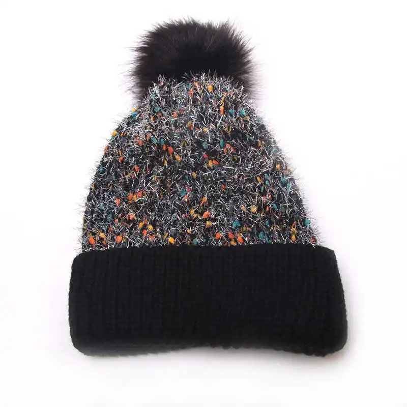 Модная осенне-зимняя вязаная шапка-бини для женщин, женская шапка - Цвет: A1