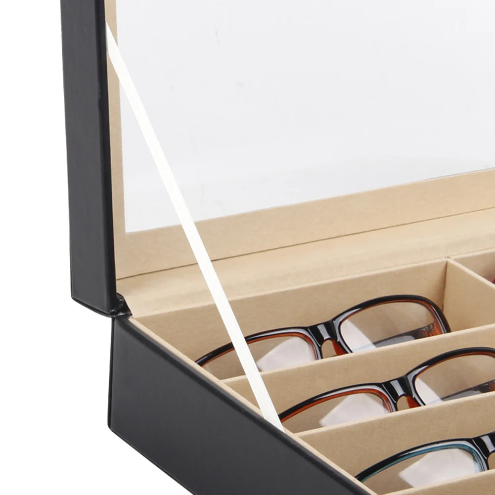 8-Grid Eye Glasses Case Eyewear Sunglasses Display Storage Box Holder Organizer Eye Glasses Case Eyewear Organizer Display Box