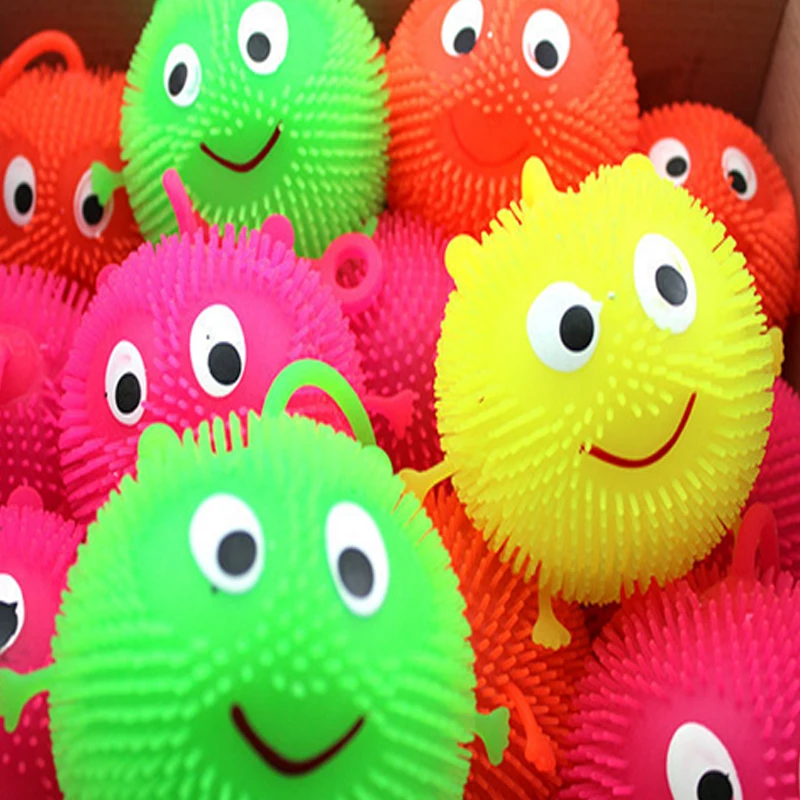 Party Decoration Flashing Fur Ball Fur face Vent BallSoft toys For ChildrenFestival AccessoriesRave Festival LED Toys (8)