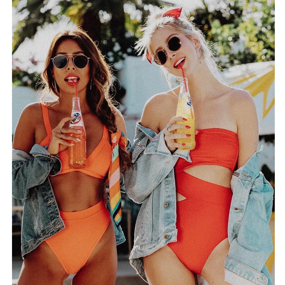 

2020 New Arrival Sexy High Waist Bikini Swimwear Women Swimsuit Female Solid Bikini Set Bodysuit Bathing Suit Summer biquini