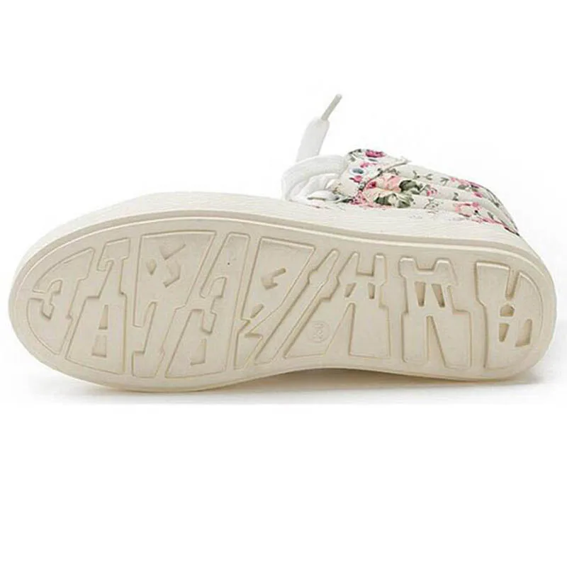 Женская обувь на платформе с милыми цветами сезон весна осень Повседневная