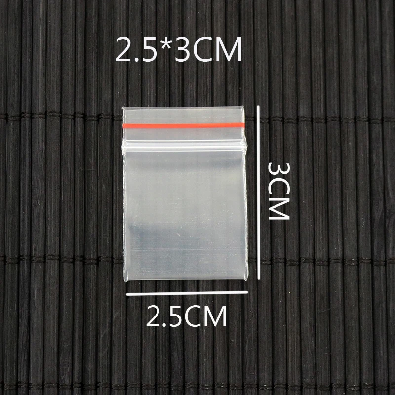 

300pcs 2.5x3cm Mini Zip Lock Bags Clear Poly Bag Recyclable Plastic Bag Cute Jewelry Earrings Ring Gift Packaging Bags