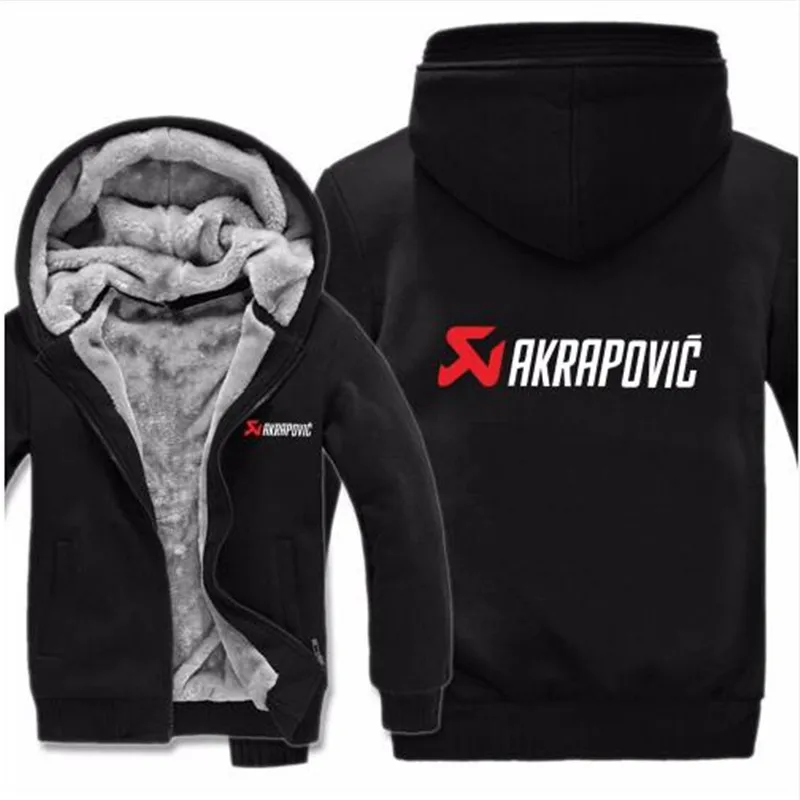 Akrapovic толстовки зимняя куртка для мужчин повседневная шерстяная подкладка флис Akrapovic кофты с капюшоном