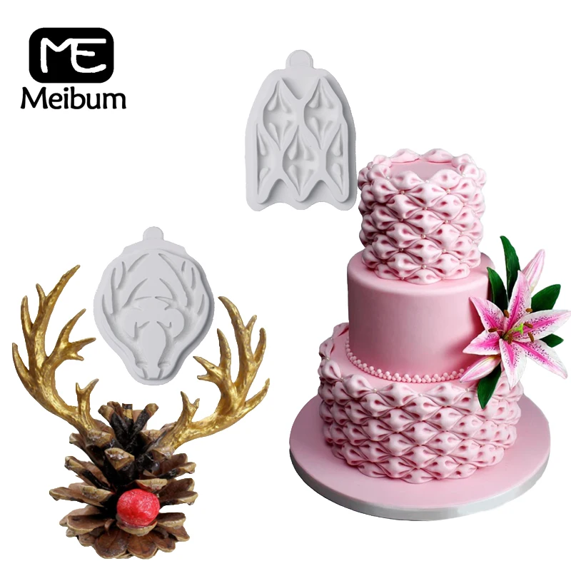 Ткань десерт Кондитерские украшения рога помадные формы Gumpaste Sugarcraft Инструменты