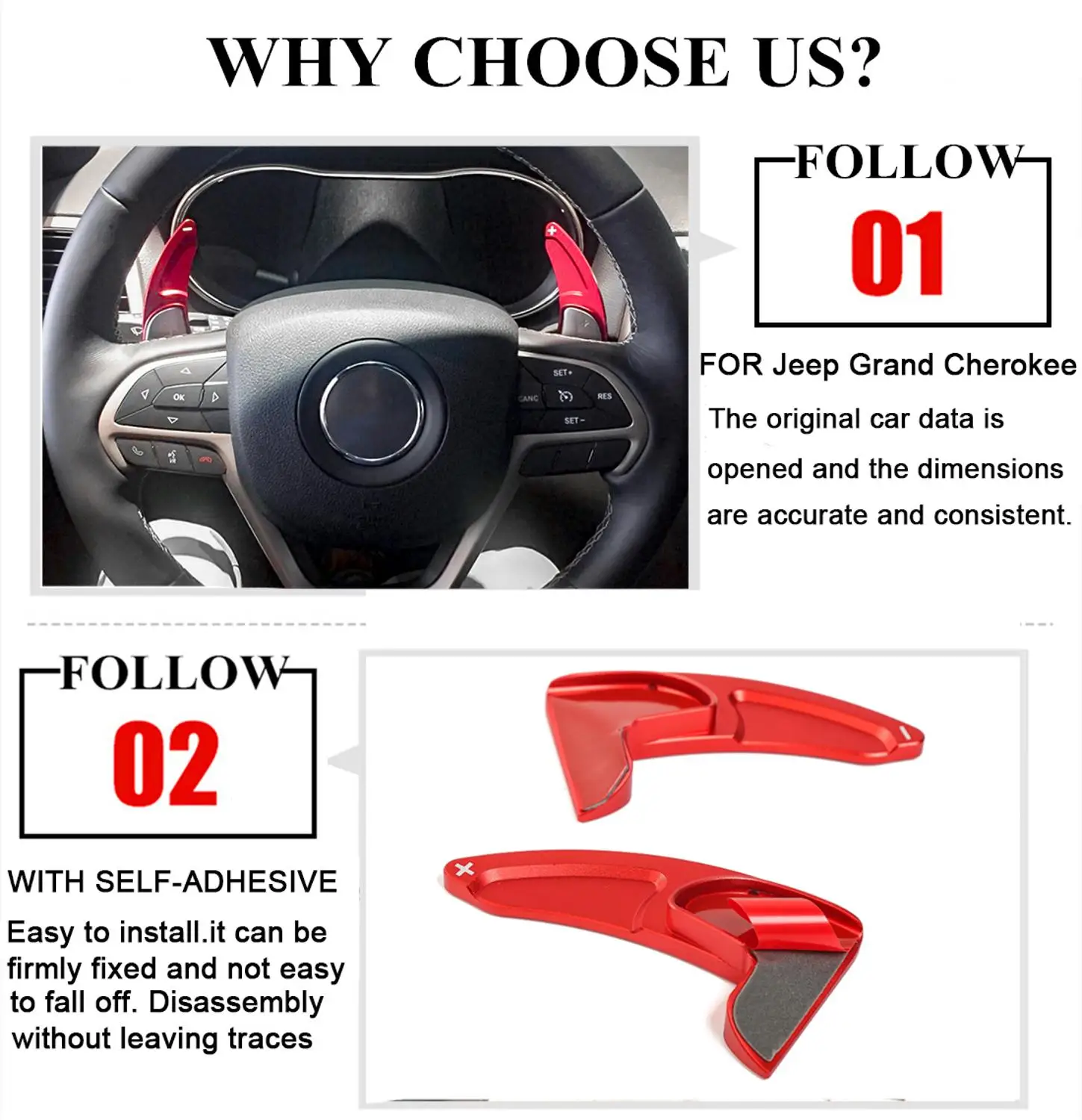 Для Jeep Grand Cherokee+ рулевое колесо, рычаг переключения передач, накладка, декоративная наклейка, аксессуары для салона автомобиля, Стайлинг