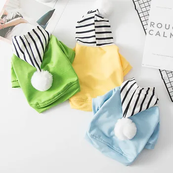 

Dog Clothes All Seasons Striped Hat Pets Outfits Warm Clothes for Small Dogs Coat Jacket Puppy Sweater Dogs Pet Outfits Fashion