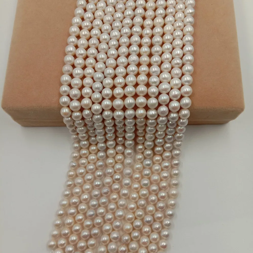 16 inch ,8-9mm white big round nature freshwater pearl ,100% natural freshwater loose pearl with round, high luster in strand