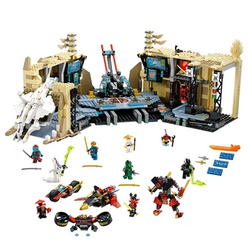 

New Ninja Samurai X Robot Cave Chaos Building Blocks Compatible with lepining Ninjagoes Samurai 70596 Bricks Toys for Children