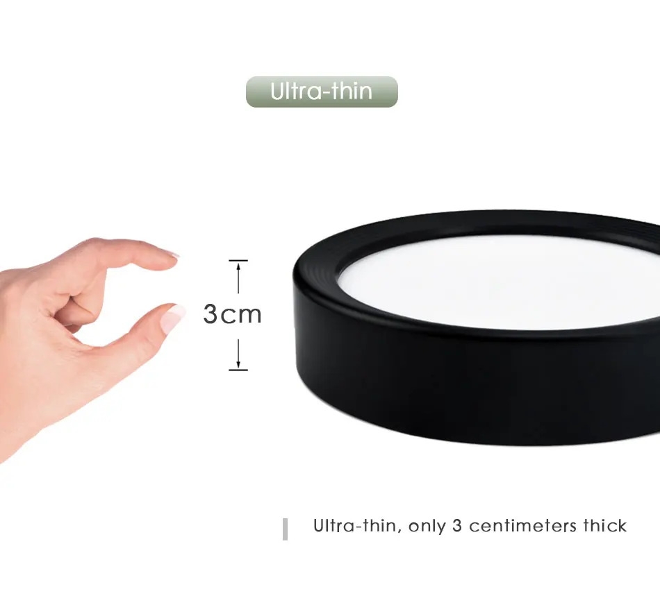 LED Downlight Surface Mount Ultra Thin Indoor Lighting Fixture 3W 9W 12W 15W Living Room Bedroom Kitchen Lamp AC 220V Spot Light
