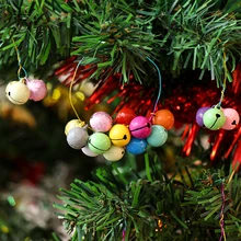 10 шт цветные Свободные металлические бусины, железные колокольчики, рождественские подвесные Подвески, Колокольчик для елки, праздничные декоративные шары, поделки своими руками