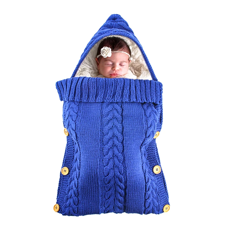 Горячая Распродажа; вязаная Пеленка на пуговицах для младенцев; зимние теплые спальные мешки для новорожденных; пеленальные коляски; пеленка для малышей; одеяло; спальные мешки - Цвет: C6-70x36cm