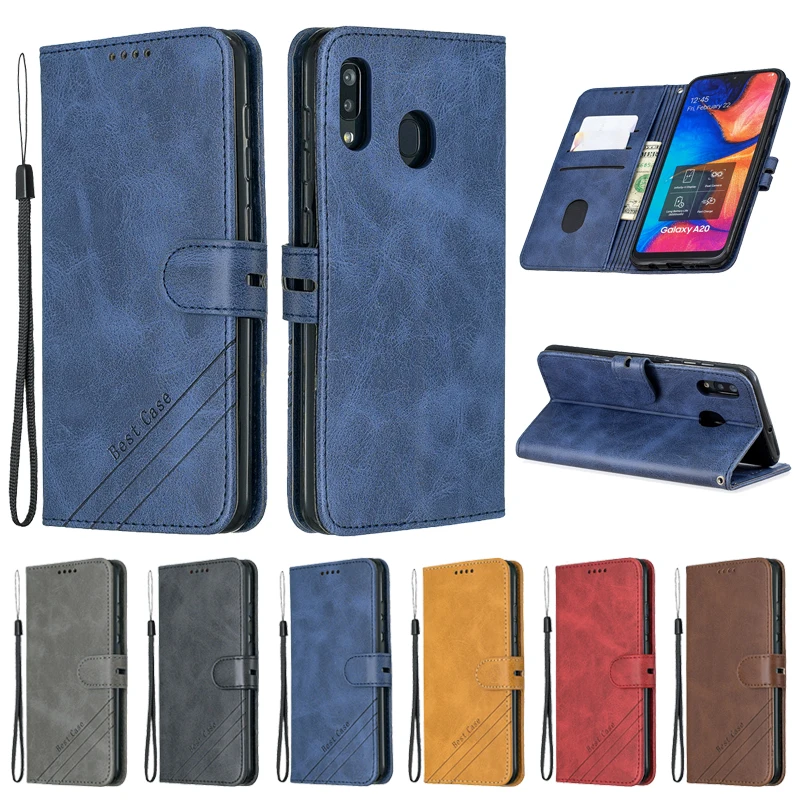 Чехол для Samsung Galaxy A20 кожаный флип чехол телефона A20E A 20e Магнитный