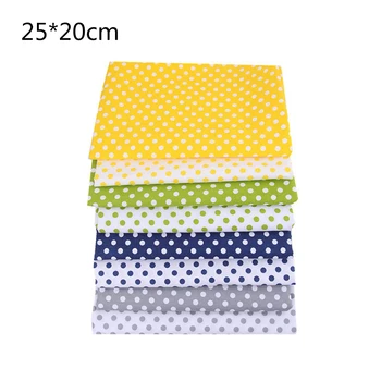 

2020 Handmade 8pcs DIY Cotton Fabrics Patchwork Group Plain Square Cotton Cloth DIY Manual Circle Dot Pattern Cloth 25*20cm
