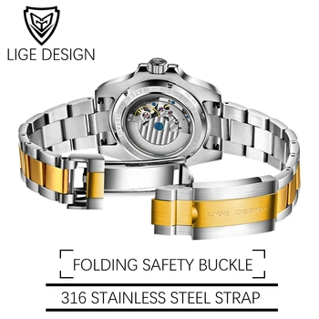 

2020 LIGE Men Automatic Mechanical Clock Fashion Business Waterproof Sapphire Glass Watches For Mens 316L Steel NH35 Movement