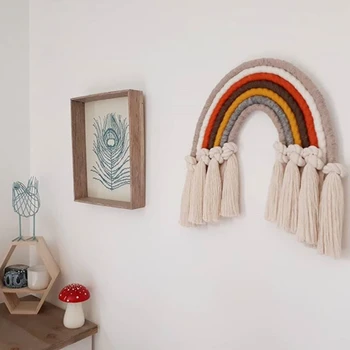 

New Nordic fresh simple rainbow hand-woven decorative kids room wall decoration pendant home decoration accessories