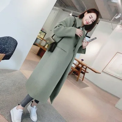 

Suit-dress Woolen Loose Coat Long Fund 2019 Autumn Student Woollen Overcoat Overknee Winter Woman