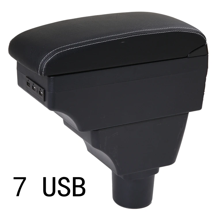 Black white line7USB Используется для Ford FIGO/фристайл/Endeavour подлокотник коробка FORD figo автомобильный внутренний поручень заряжаемый USB двойной слой - Название цвета: Black white line7USB