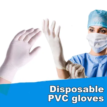 

100PC Rubber Comfortable Disposable Mechanic PVC Gloves Exam Gloves health care Safety Gloves for outdoor hospital Doctors