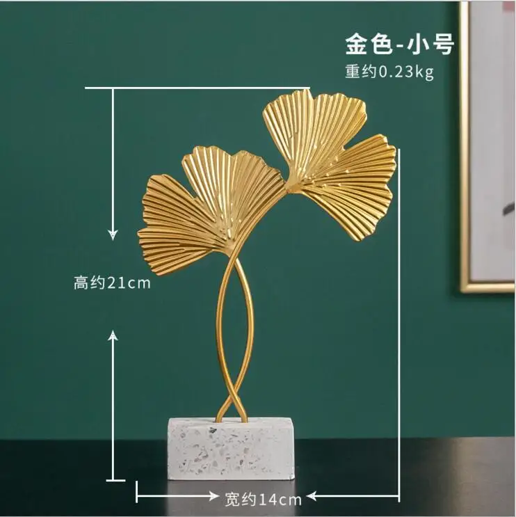 Golden Ginkgo Leaf Model Iron Tv Cabinet Decor Leaf Console Cabinet Decoration|Figurines &Amp; Miniatures 14 Bj201-S