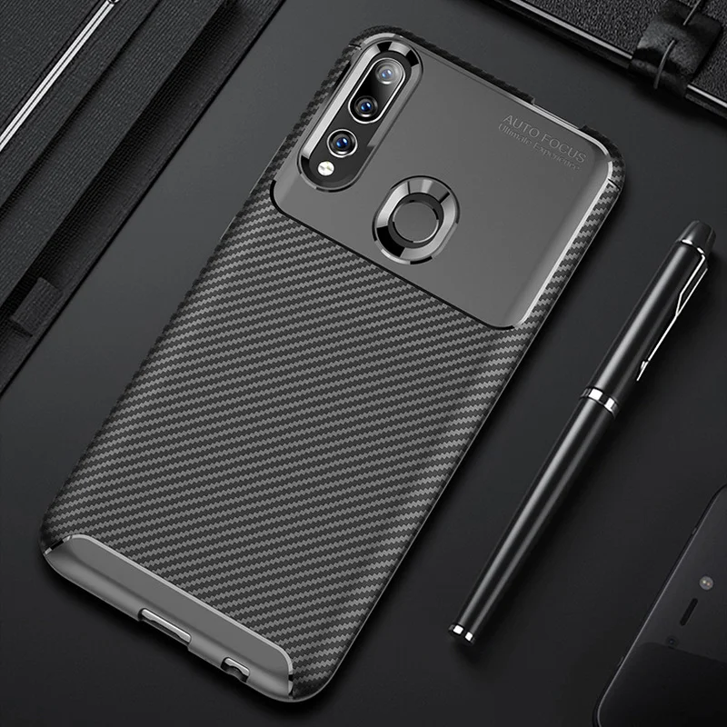 Чехол для телефона Huawei Honor 9X задняя крышка из углеродного волокна противоударный