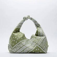 

Fashion Scarf Printing Women's Handbag Canvas Hobo Shoulder Bags for Women 2021 Large Capacity Tote Armpit Bag Purses Female New