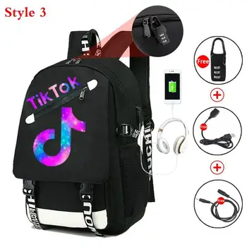 TIK TOK-여성용 방수 방수 컴퓨터 배낭, 청소년, 매일 사용, 틱톡, Mochilas