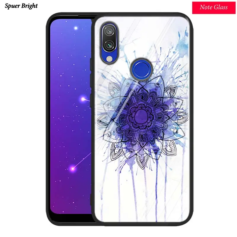 Черная глянцевая крышка Мандала йоги для Xiaomi Redmi Примечание 8 7 6 5 4X4 K20 Pro 7A 6A 6 S2 5A плюс Чехол для телефона - Цвет: Style 14