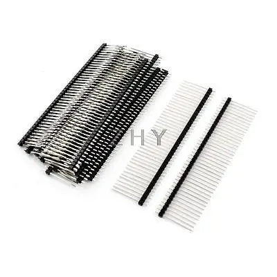 

20Pcs 2.54mm Single Row 40-Pin Male Straight Pin Header 25mm Length