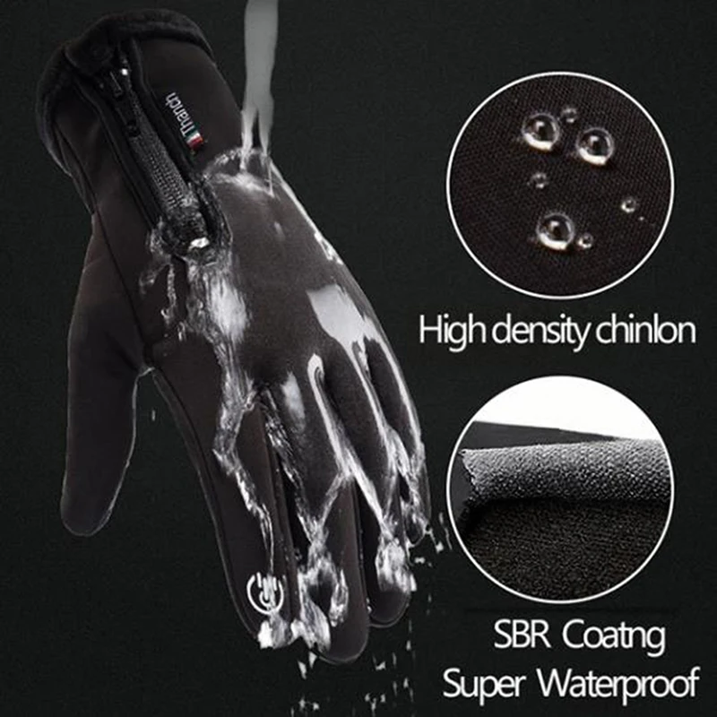 New Outdoor Winter Gloves Waterproof Motocross Thermal Fleece Lined Resistant Touch Screen Non-slip Motorbike Riding