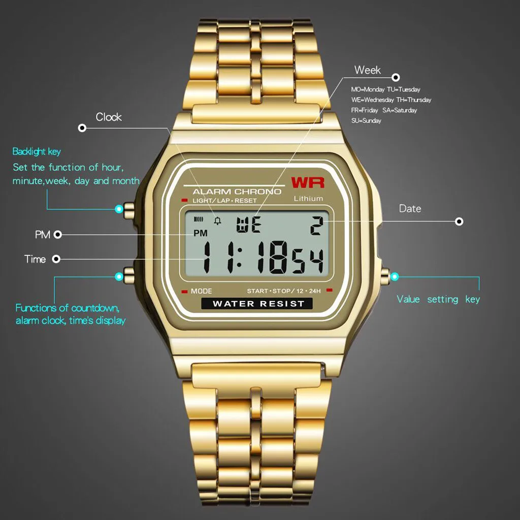 

Men Sport Casual LED Watches Women Men's Digital Clock Waterproof Man Military Wrist Watch Hodinky Ceasuri Relogio Masculino