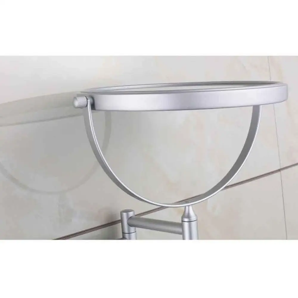 Billig 8 zoll Wand Bad Klapp Spiegel Raum Aluminium Teleskop Doppelseitige Spiegel 3X Lupe Make Up Spiegel