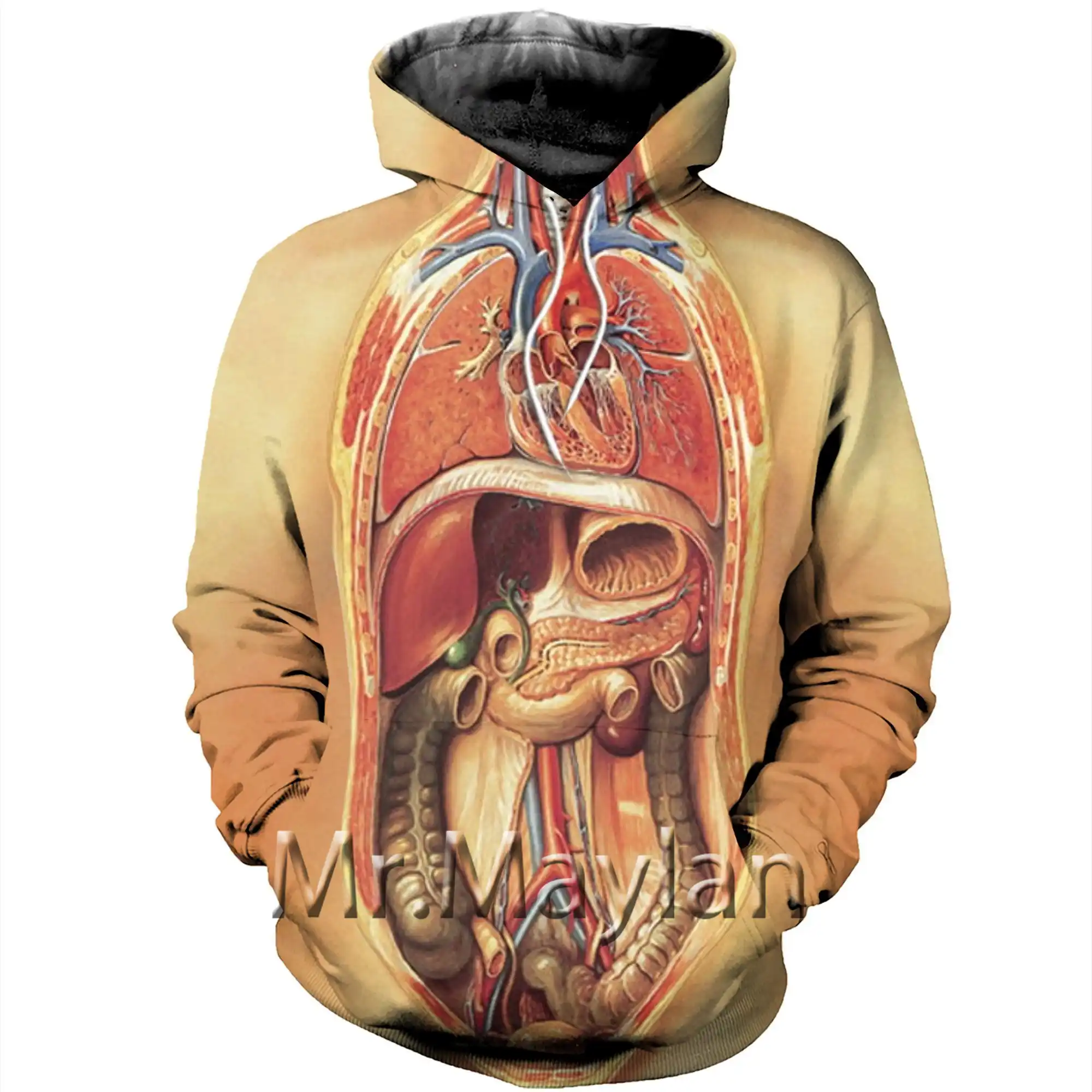 human body 3d hoodie