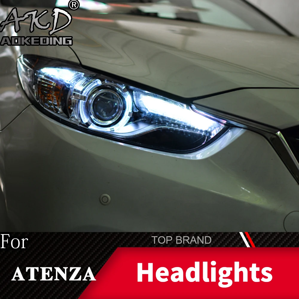 Головной фонарь для автомобиля 2013- Mazda 6 фары на Mazda 6 Atenza Противотуманные фары Дневные ходовые огни DRL H7 светодиодный Биксеноновая лампа автомобильные аксессуары