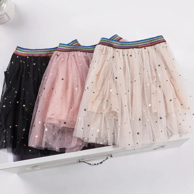 

girl tutu Starry sky Five stars Skirt 2020 New summer new baby children kids casual Dance mesh skirt