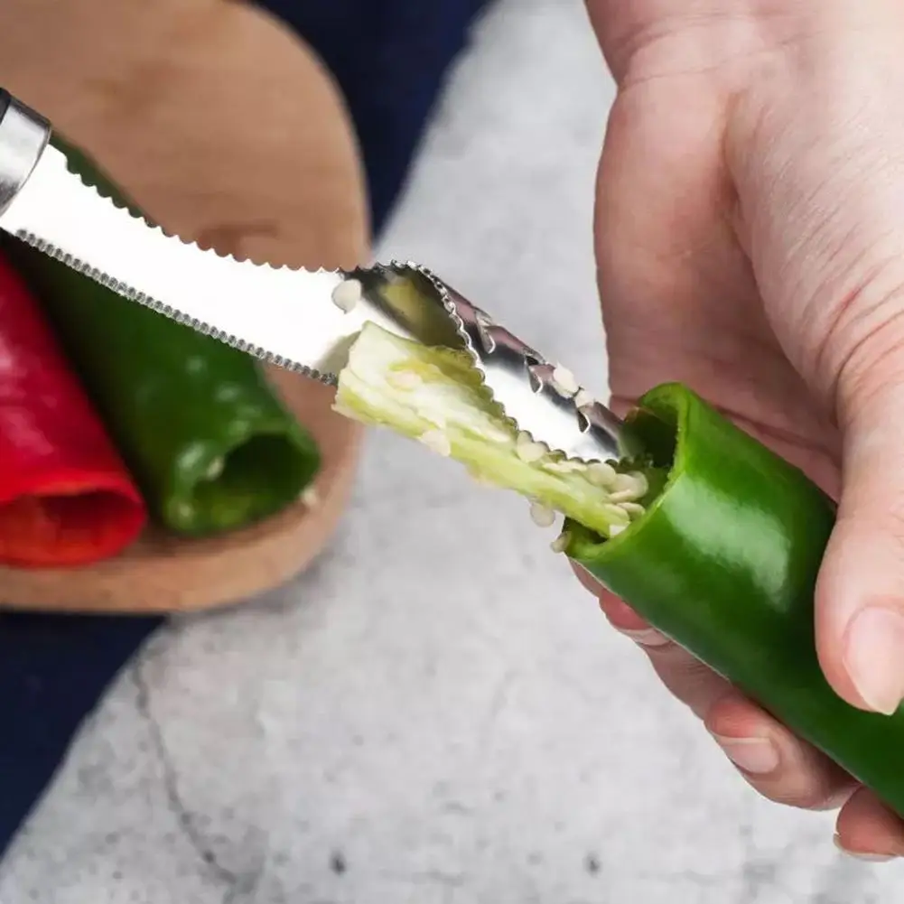 Chili Paprika Deseeder 304 из нержавеющей стали пробирка Экономия пространства перца