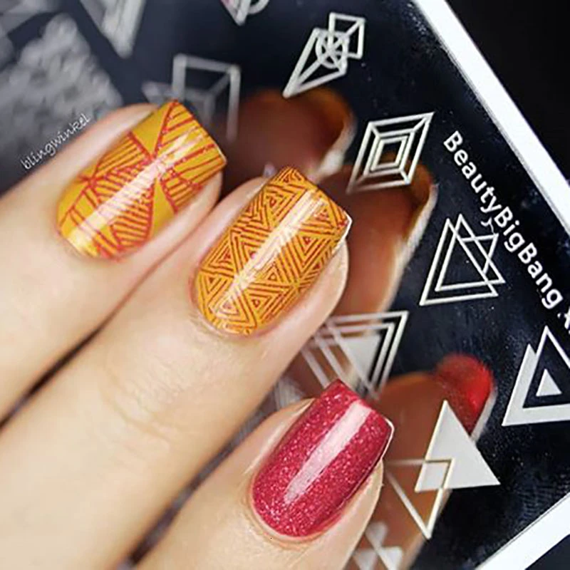 Beautybigbang пластины для штамповки ногтей набор любовь звезда полосатый цветок изображение из нержавеющей стали штамп буфер Шаблоны Дизайн ногтей набор