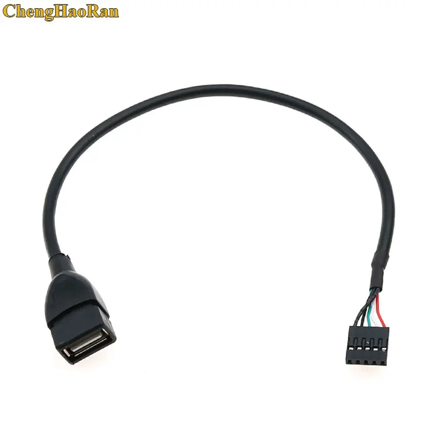ChengHaoRan 1pcs 30cm USB 2.0 A Female to Dupont 2.54mm 5 Pin Female Jack Header Motherboard Adapter Cable Cord