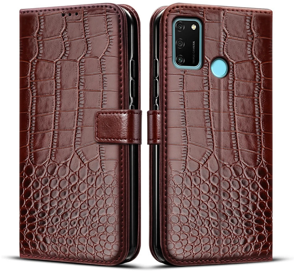 Huawei Honor 9A Ốp Lưng Da Điện Vào Coque Huawei Honor 9A 9 Một MOA-LX9N Ốp Lưng Điện Thoại Fundas Từ Tính ví Bao Da Etui