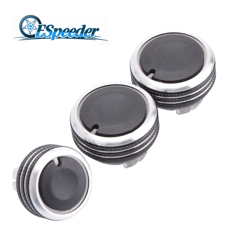 SPEEDWOW 3 Pcs/Set Car Part AC Knob Heat Control Switch Turning Aluminum Black For VW Santana New Jetta Skoda | Автомобили и