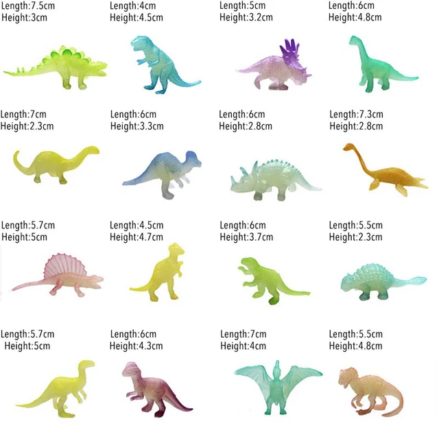 16pcs/set Mini Luminous Jurassic Noctilucent Dinosaur Toys Glow In The Dark Dinosaurs Baby Boys Gift for Children Novelty Model 5