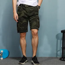 Мужские тактические Короткие штаны Новая мода Camoflage армейский Стиль повседневные шорты Модные Карманы ремни дикие Комбинезоны шорты мужские