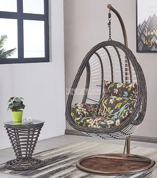 

Swing Seat Rattan Weave Swing Hanging Chair With Handrail Home Garden Household Balcony Leisure Living Room Single Lazy Chair