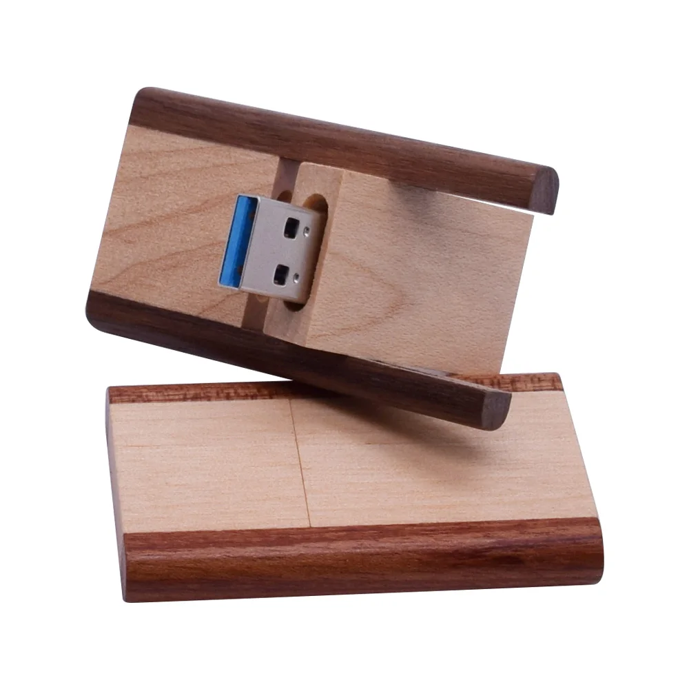 Деревянный USB флэш-накопитель 3,0 логотип на заказ вращающийся флеш-накопитель 8 ГБ 16 ГБ 32 ГБ 64 ГБ флеш-накопитель Memoria USB флеш-накопитель подарки на свадьбу