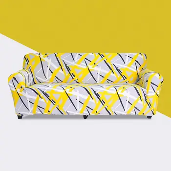 

Anti-dust Sofa Cover Stripe Printing High Elastic Stretch Tight Wrap Furniture Protector Towel 1/2/3/4-Seater Home Textile 1 PC