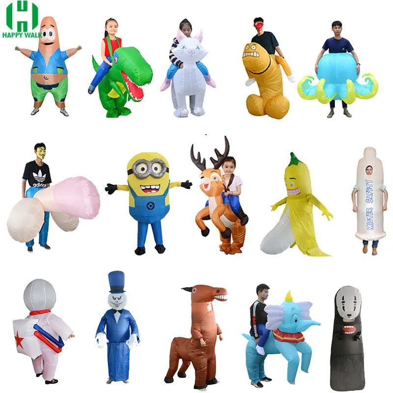 New Inflatable Dinosaur costume Willy Banana Party costumes animal suit dress Cosplay disfraz Halloween Costumes For Adult kids New Inflatable Dinosaur costume Willy Banana Party costumes animal suit dress Cosplay disfraz Halloween Costumes For Adult kids